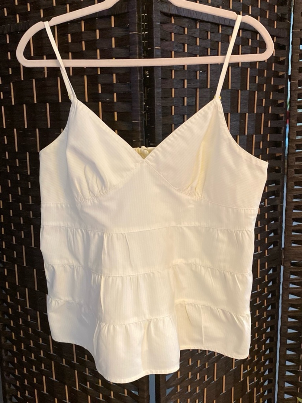 Tommy Hilfiger Cream Tiered Spaghetti Strap Tank